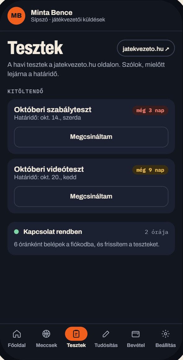 Tesztek képernyő határidővel és visszaszámlálóval